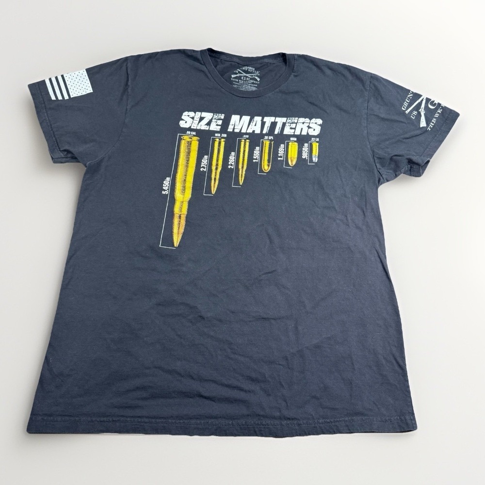 Grunt Style Size Matters T‎ Shirt Ammunition Bullets Mens Size 3XL Black USA